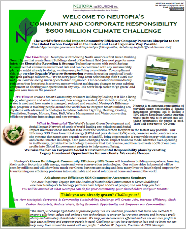 Neutopia's $600 Million Climate Challenge